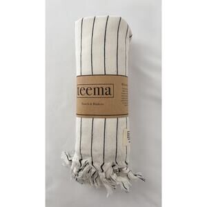 Teema White Newport Organic Cotton Turkish Towel Bath Sheet Blanket 70"x35" New